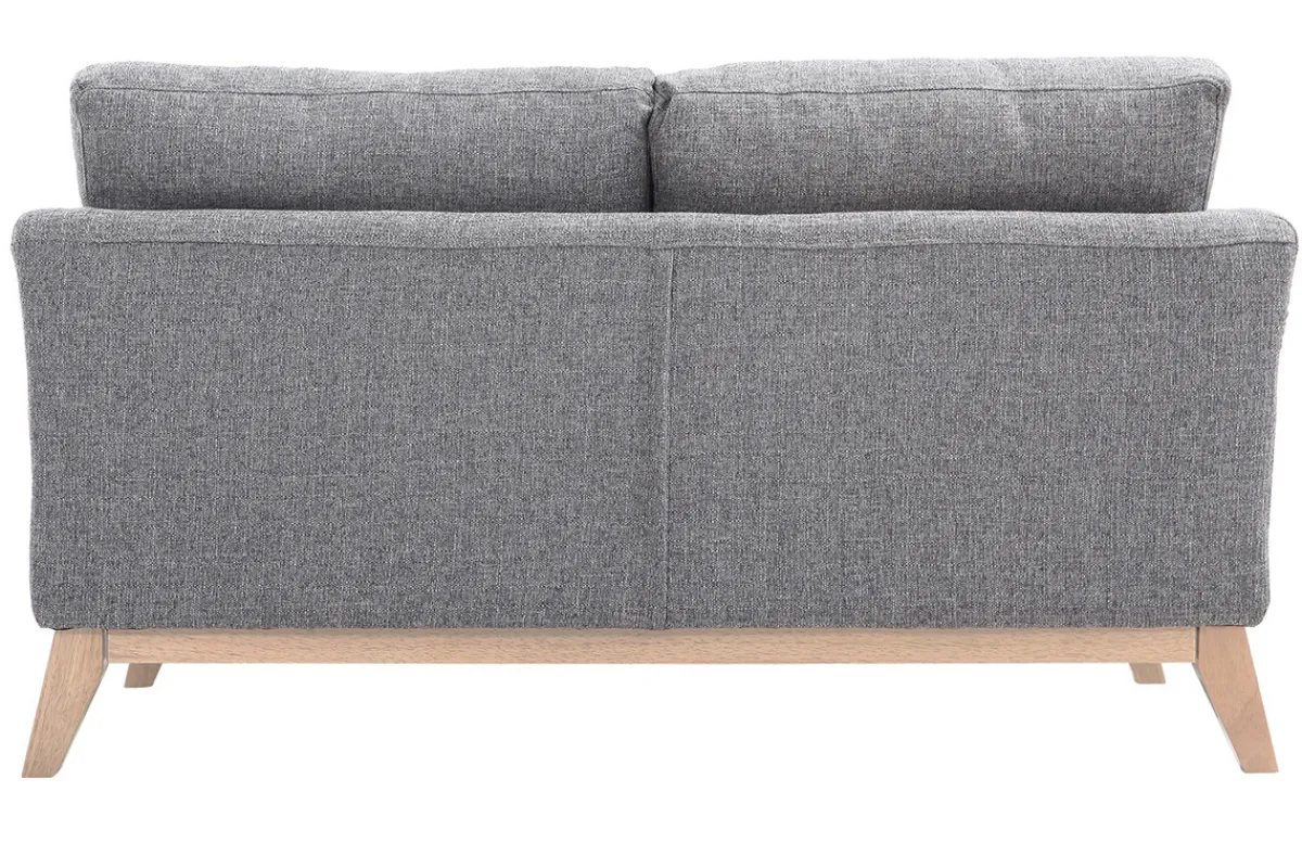 Miliboo Sofa skandinavisch 2 Plätze Hellgrau helle Holzbeine OSLO* Design-sofas