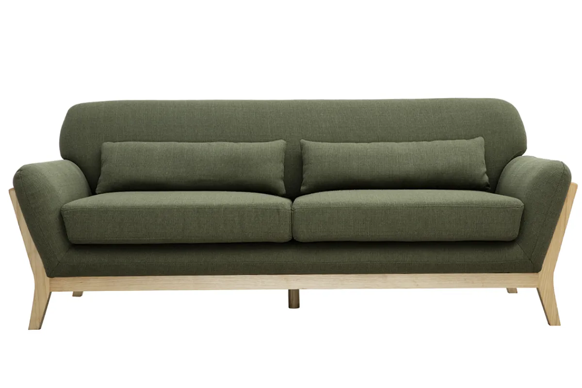Miliboo Sofa skandinavisch 3 Plätze Khaki YOKO* Design-sofas