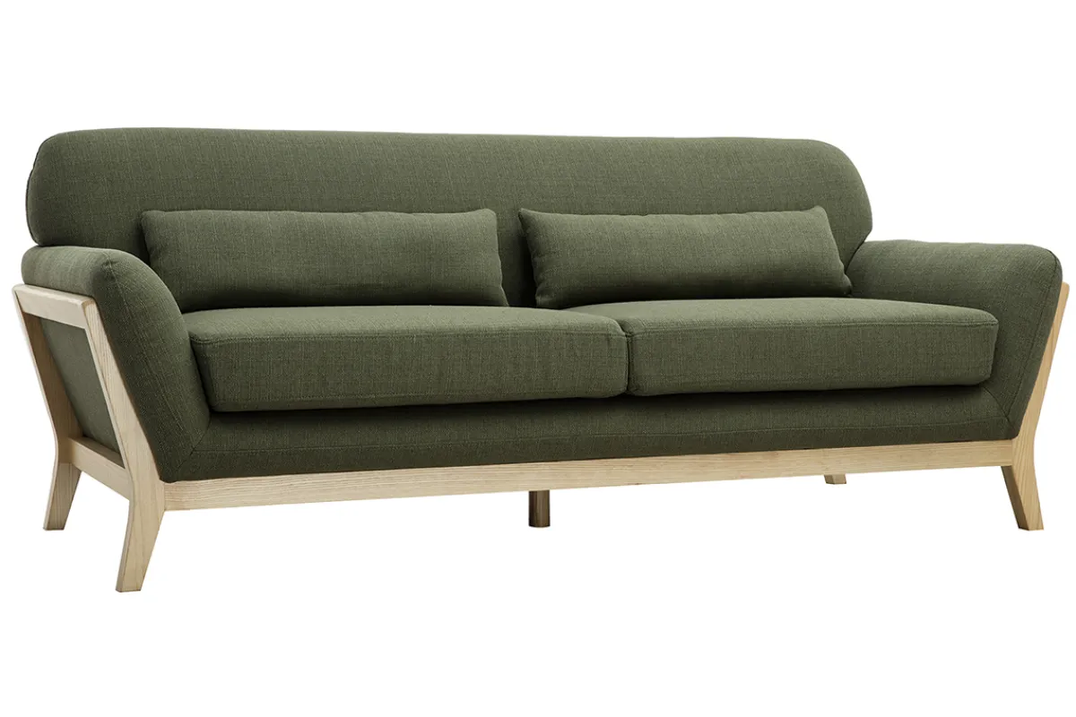 Miliboo Sofa skandinavisch 3 Plätze Khaki YOKO* Design-sofas