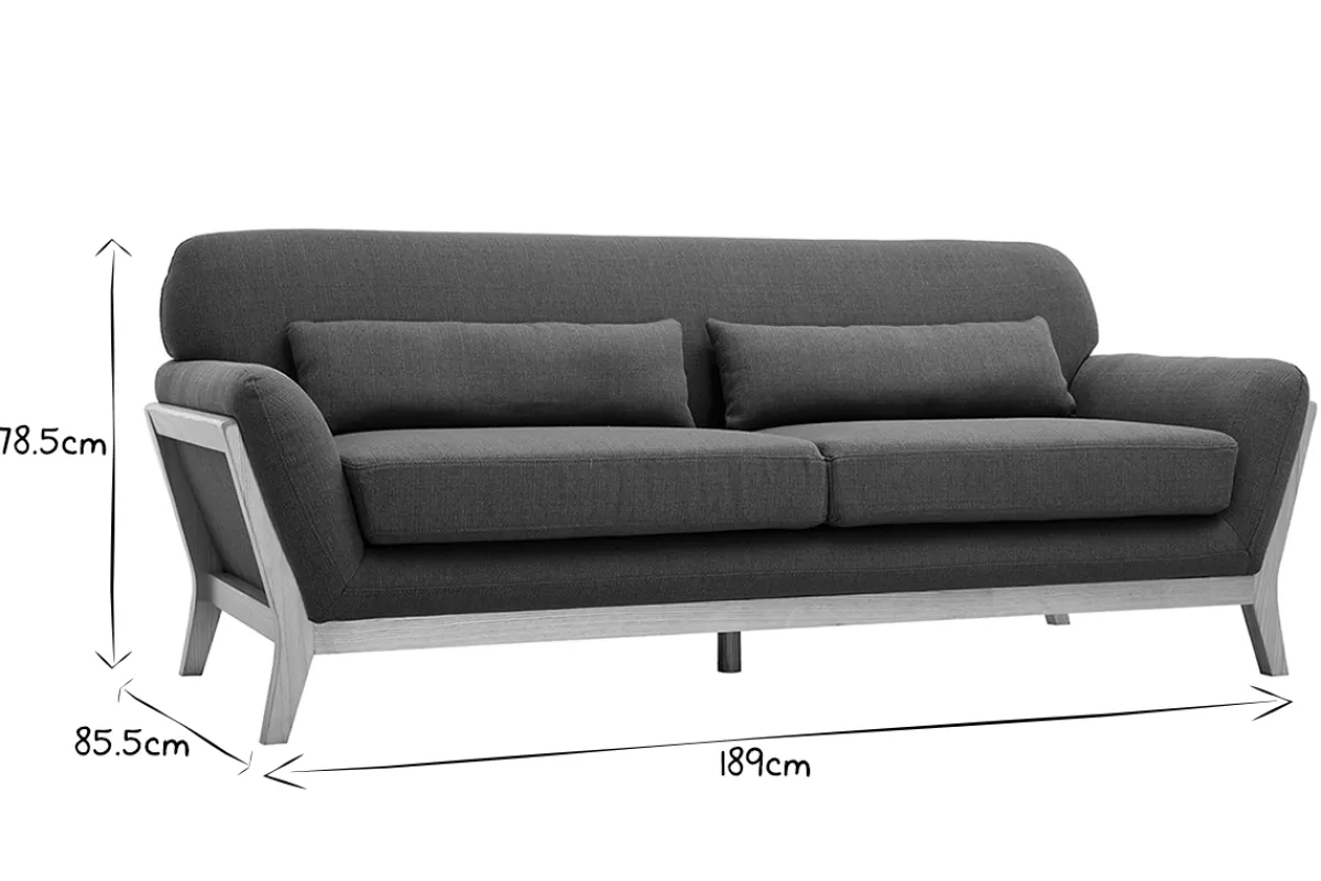 Miliboo Sofa skandinavisch 3 Plätze Khaki YOKO* Design-sofas