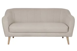 Miliboo Sofa skandinavisch naturbeiger Stoff und Holz 3 Sitzer ISIS* Design-sofas