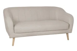 Miliboo Sofa skandinavisch naturbeiger Stoff und Holz 3 Sitzer ISIS* Design-sofas