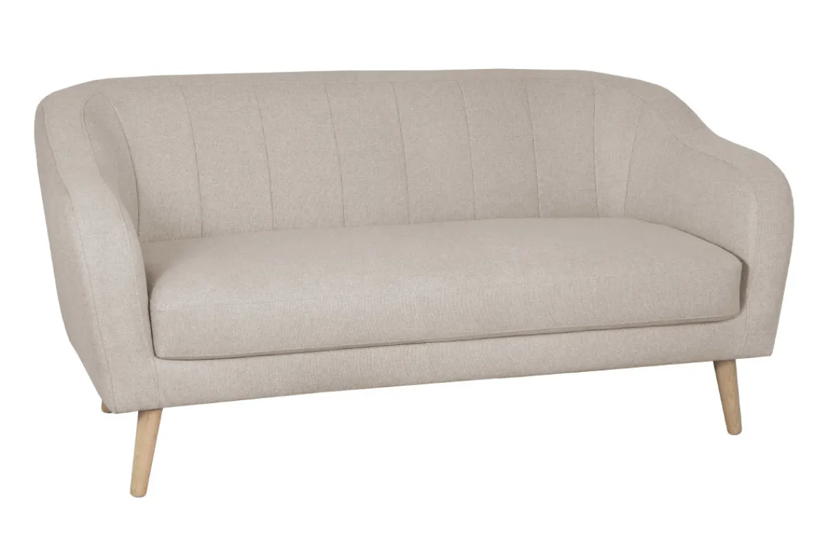 Miliboo Sofa skandinavisch naturbeiger Stoff und Holz 3 Sitzer ISIS* Design-sofas