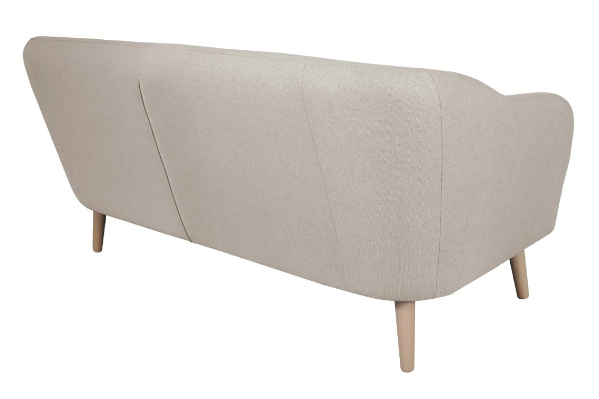 Miliboo Sofa skandinavisch naturbeiger Stoff und Holz 3 Sitzer ISIS* Design-sofas