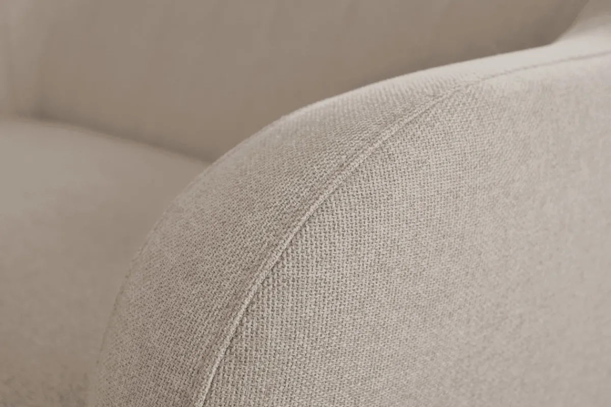 Miliboo Sofa skandinavisch naturbeiger Stoff und Holz 3 Sitzer ISIS* Design-sofas