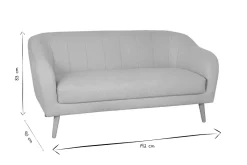 Miliboo Sofa skandinavisch naturbeiger Stoff und Holz 3 Sitzer ISIS* Design-sofas