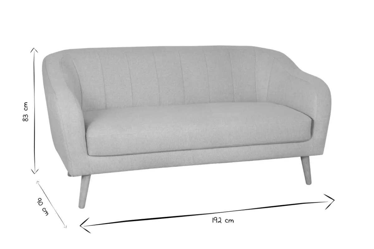 Miliboo Sofa skandinavisch naturbeiger Stoff und Holz 3 Sitzer ISIS* Design-sofas