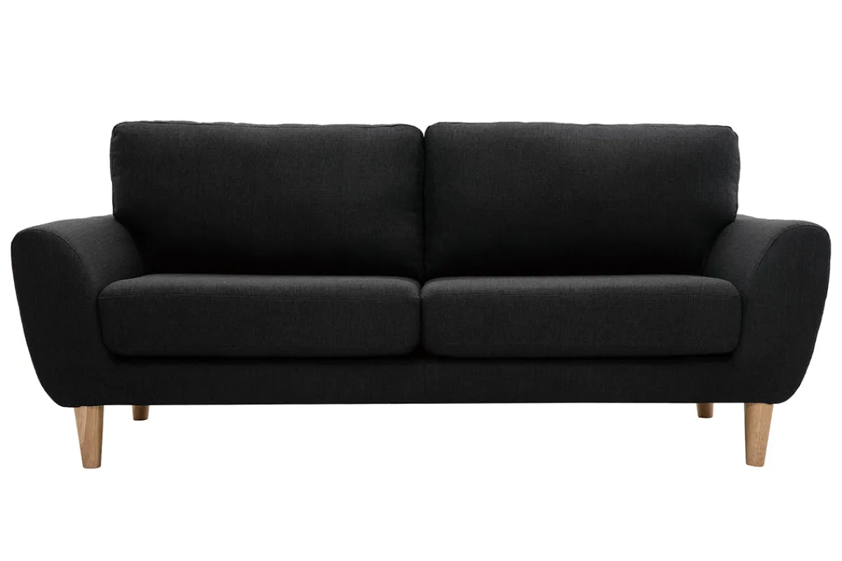 Miliboo Sofa Skandinavisch Stoff Anthrazitgrau 3-Sitzer ALICE* Design-sofas
