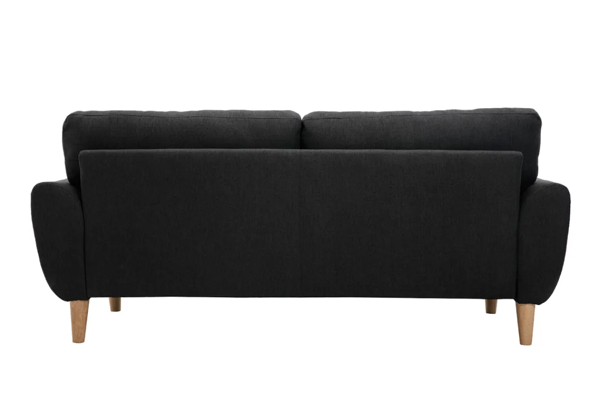 Miliboo Sofa Skandinavisch Stoff Anthrazitgrau 3-Sitzer ALICE* Design-sofas