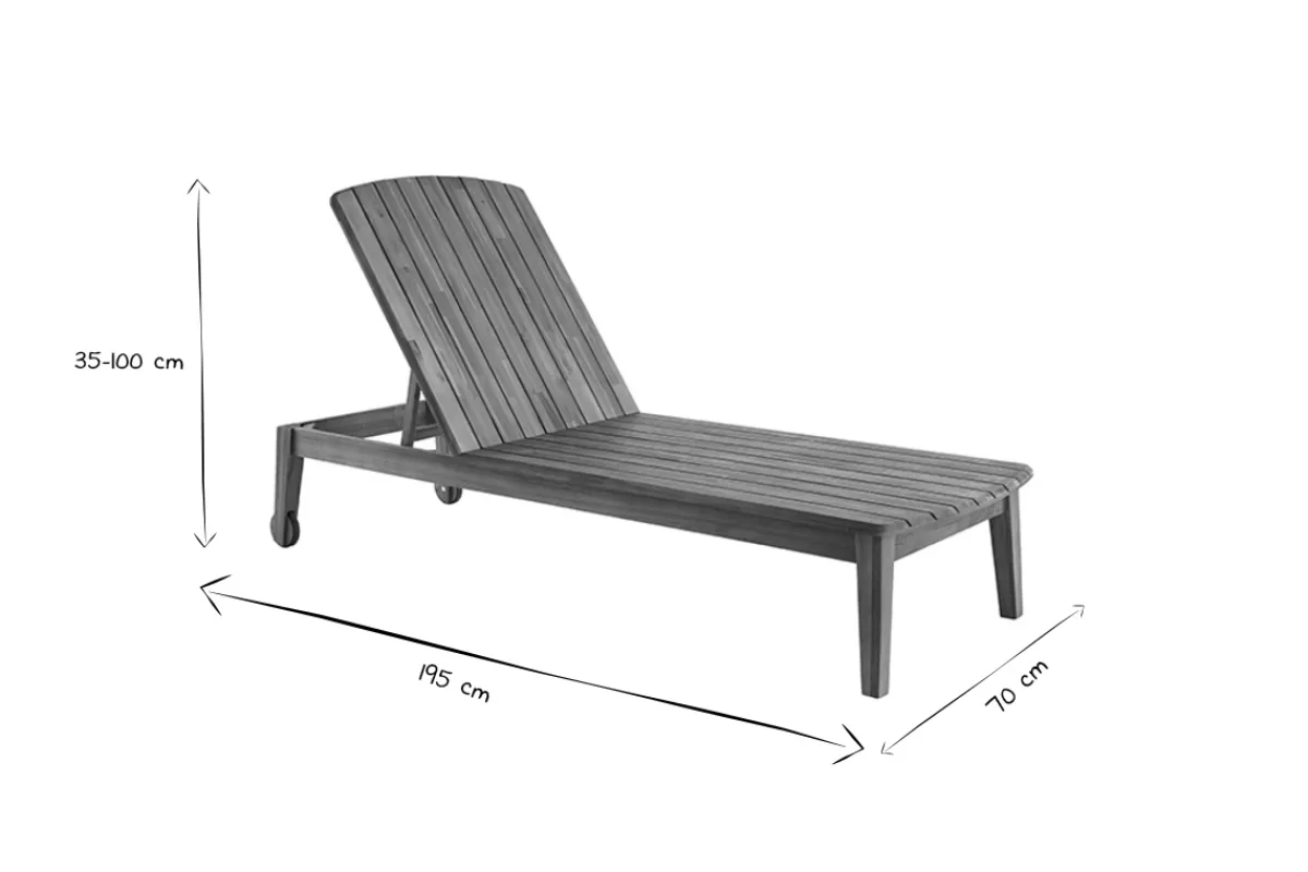 Miliboo Sonnenliege aus massivem Akazienholz CANOPEE* Gartenliegen