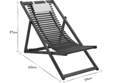 Miliboo Sonnenliege aus Massivholz mit weißem Stoffkissen (2er-Set) MOONA* Gartenliegen