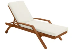 Miliboo Sonnenliege in Écru und Massivholz MALAGA* Gartenliegen