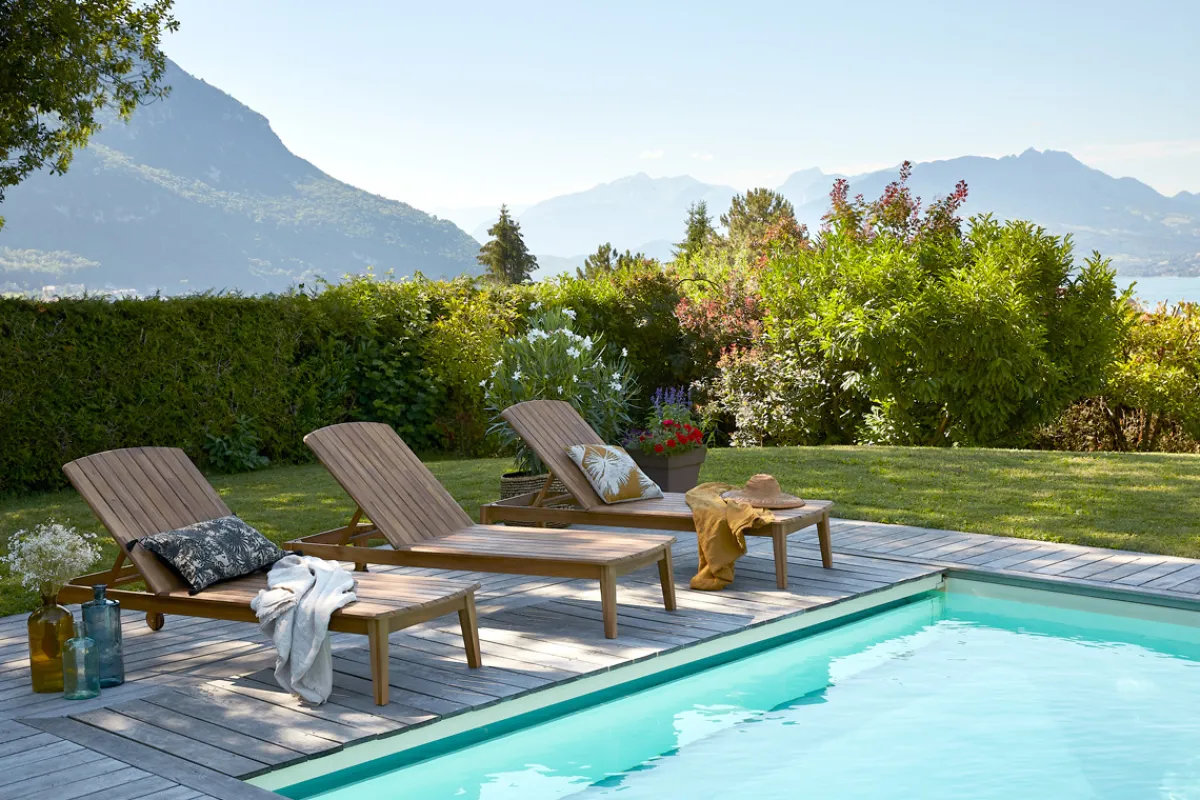 Miliboo Sonnenliegen aus massivem Akazienholz (2er-Set) CANOPEE* Gartenliegen