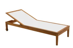 Miliboo Sonnenliegen weiß und Massivholz (2er-Set) NAVEEN* Gartenliegen