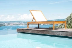 Miliboo Sonnenliegen weiß und Massivholz (2er-Set) NAVEEN* Gartenliegen