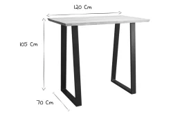 Miliboo Stehtisch Mango und schwarzes Metall 120cm VIJAY* Bartische/ Bar