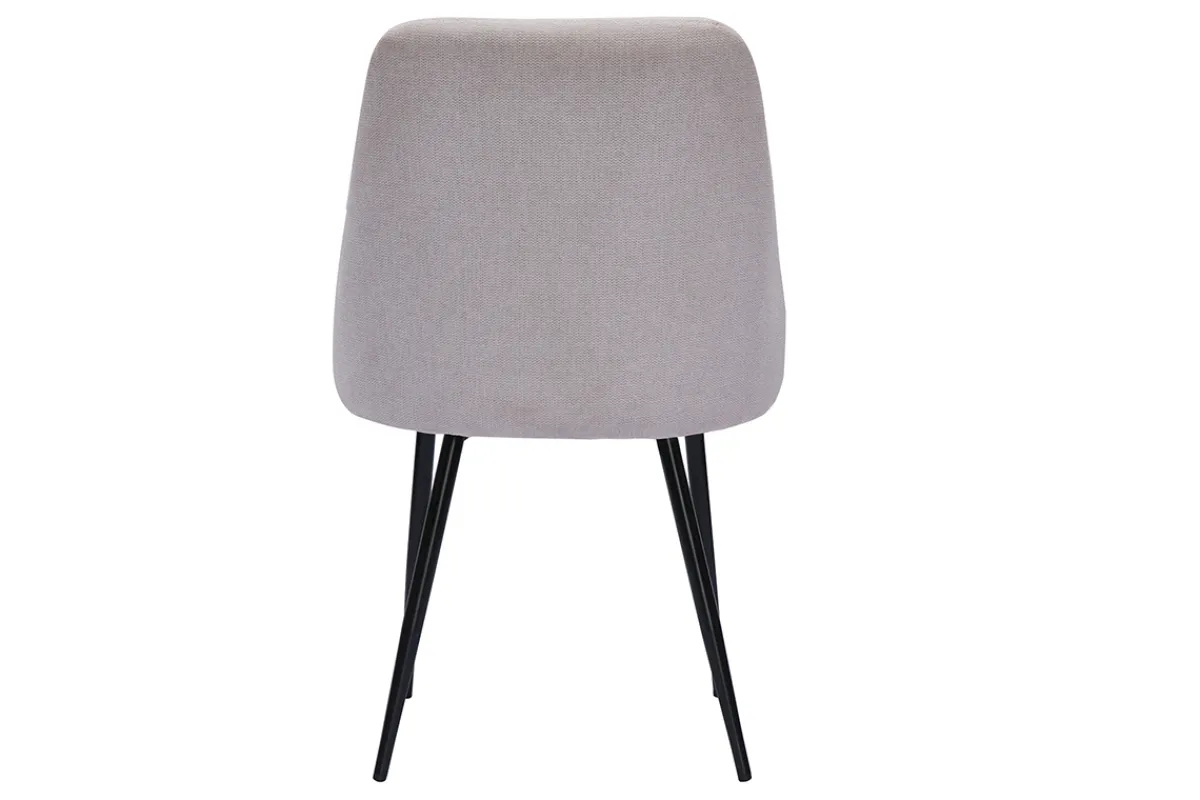 Miliboo Stühle aus beigem Stoff mit strukturiertem Samteffekt und schwarze Metallfüße (2er-Set) HIGGINS* Design-stühle
