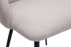 Miliboo Stühle aus beigem Stoff mit strukturiertem Samteffekt und schwarze Metallfüße (2er-Set) HIGGINS* Design-stühle