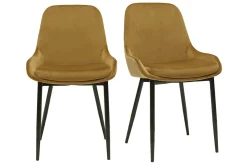 Miliboo Stühle aus bronzefarbenem Samt (2er-Set) HOLO* Design-stühle