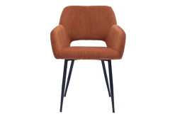Miliboo Stühle aus Cordstoff in Terracotta und schwarzem Metall (2er-Set) LAURETTE* Design-stühle