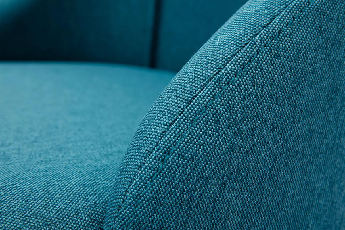 Miliboo Stühle aus entenblauem Stoff mit Samteffekt und massivem Buchenholz (2er-Set) HIGGINS* Design-stühle