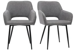 Miliboo Stühle aus grauem Stoff mit Samteffekt (2er-Set) LAURETTE* Design-stühle