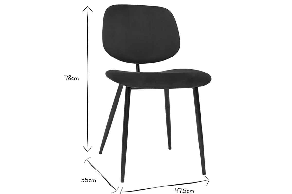 Miliboo Stühle aus grünem Samt und schwarz lackiertes Metall (2er-Set) TOBIAS* Design-stühle