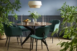 Miliboo Stühle aus grünem Samt und schwarz lackiertes Metall (2er-Set) TOBIAS* Design-stühle