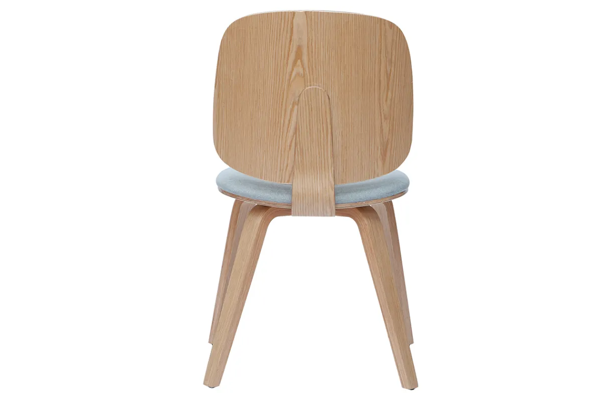 Miliboo Stühle aus hellem Holz und hellgrauem Stoff (2er-Set) BECK* Design-stühle|Holzstühle