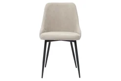 Miliboo Stühle aus naturfarbenem Stoff mit Samteffekt und schwarzem Metall (2er-Set) CULT* Design-stühle