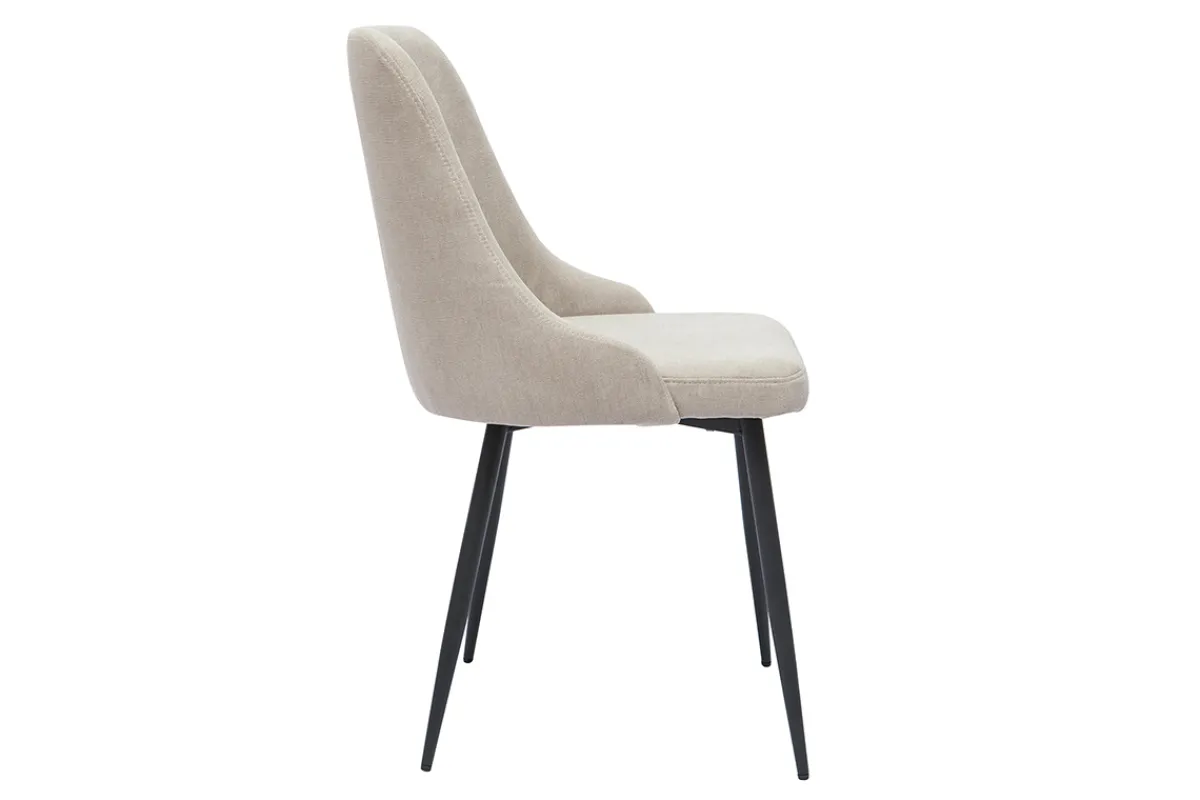 Miliboo Stühle aus naturfarbenem Stoff mit Samteffekt und schwarzem Metall (2er-Set) CULT* Design-stühle