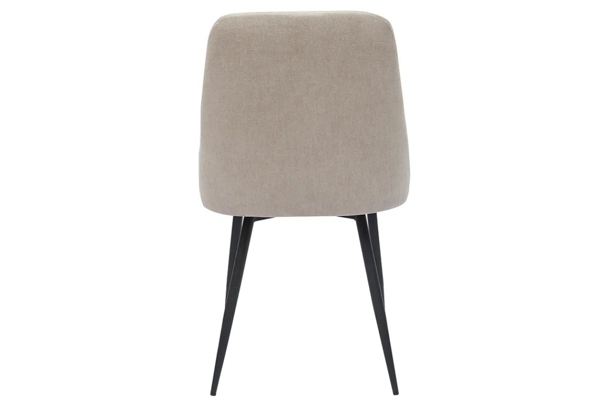 Miliboo Stühle aus naturfarbenem Stoff mit Samteffekt und schwarzem Metall (2er-Set) CULT* Design-stühle