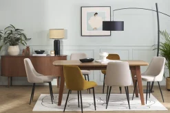 Miliboo Stühle aus naturfarbenem Stoff mit Samteffekt und schwarzem Metall (2er-Set) CULT* Design-stühle