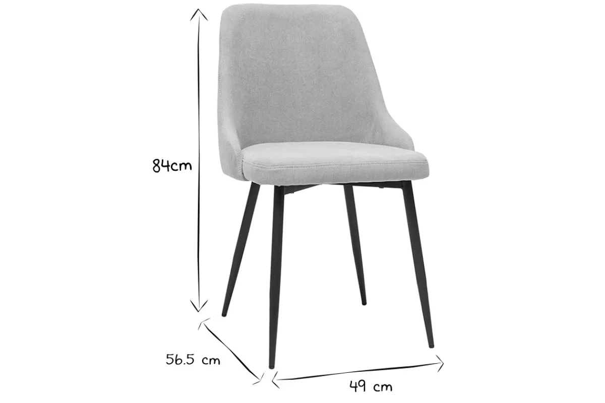 Miliboo Stühle aus naturfarbenem Stoff mit Samteffekt und schwarzem Metall (2er-Set) CULT* Design-stühle