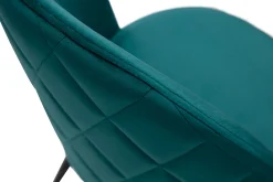 Miliboo Stühle aus petrolblauem Samt und schwarzem Metall (2er-Set) JOVI* Design-stühle