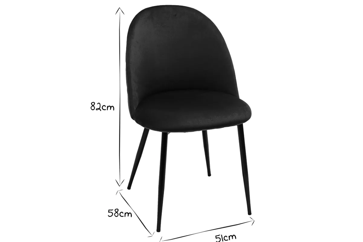 Miliboo Stühle aus petrolblauem Samt und schwarzem Metall (2er-Set) JOVI* Design-stühle