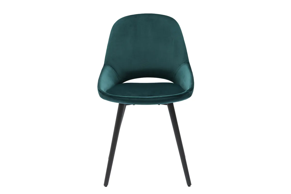 Miliboo Stühle aus petrolblauem Samt und schwarzem Metall (2er-Set) BODEGA* Design-stühle