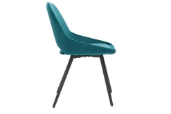 Miliboo Stühle aus petrolblauem Samt und schwarzem Metall (2er-Set) BODEGA* Design-stühle