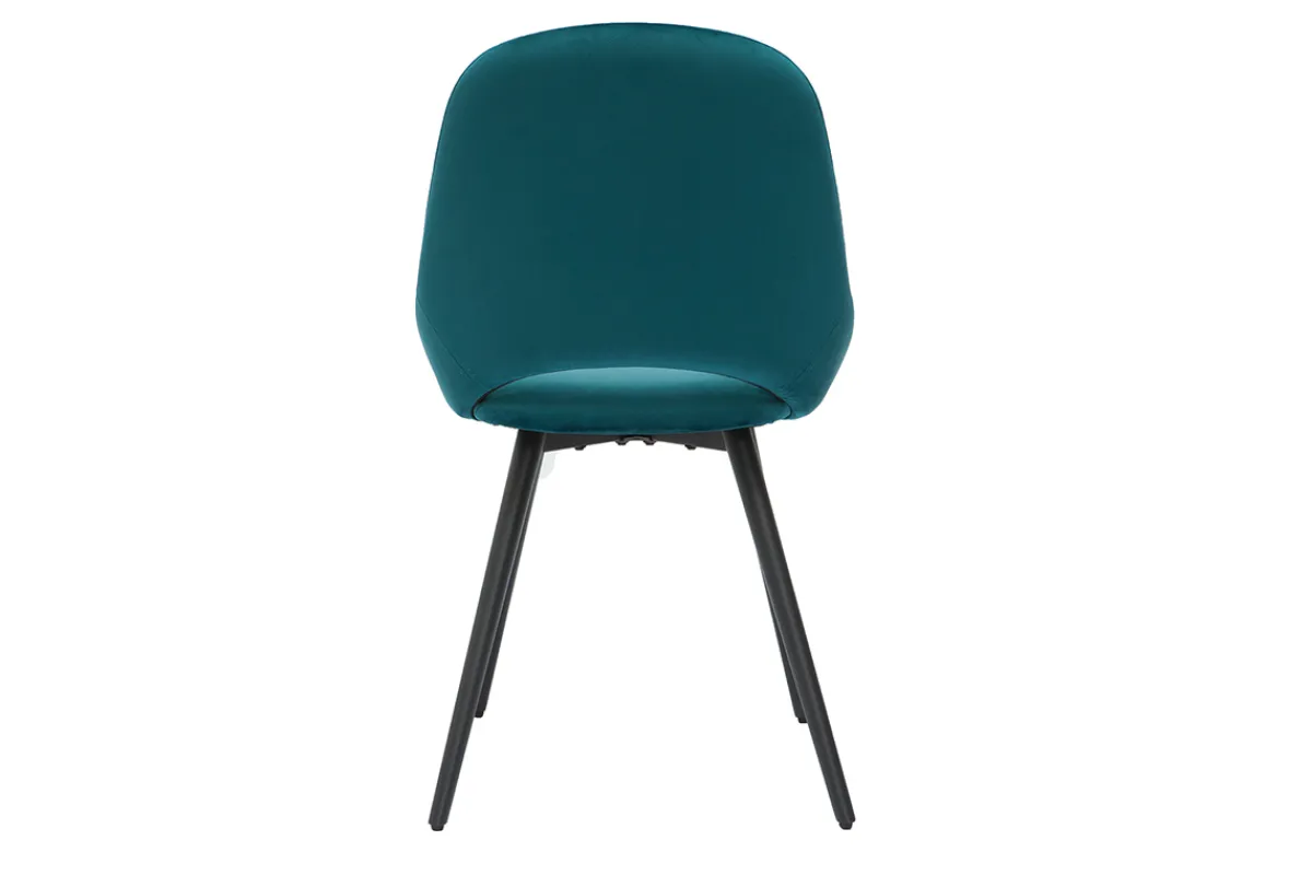 Miliboo Stühle aus petrolblauem Samt und schwarzem Metall (2er-Set) BODEGA* Design-stühle