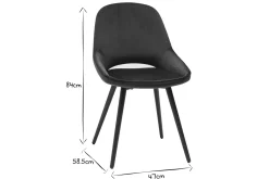 Miliboo Stühle aus petrolblauem Samt und schwarzem Metall (2er-Set) BODEGA* Design-stühle