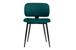 Miliboo Stühle aus petrolblauem Samtstoff und schwarzem Metall (2er-Set) ATRIUM* Design-stühle