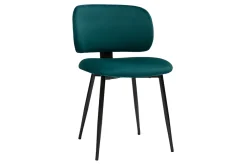 Miliboo Stühle aus petrolblauem Samtstoff und schwarzem Metall (2er-Set) ATRIUM* Design-stühle