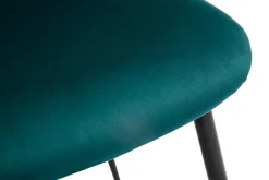 Miliboo Stühle aus petrolblauem Samtstoff und schwarzem Metall (2er-Set) ATRIUM* Design-stühle