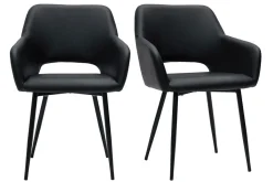 Miliboo Stühle aus schwarzem Polyurethan (2er-Set) LAURETTE* Design-stühle