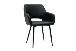 Miliboo Stühle aus schwarzem Polyurethan (2er-Set) LAURETTE* Design-stühle