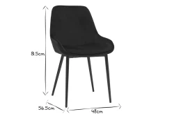 Miliboo Stühle aus schwarzem Samt schwarzes Metallgestell 2er-Set HOLO* Design-stühle