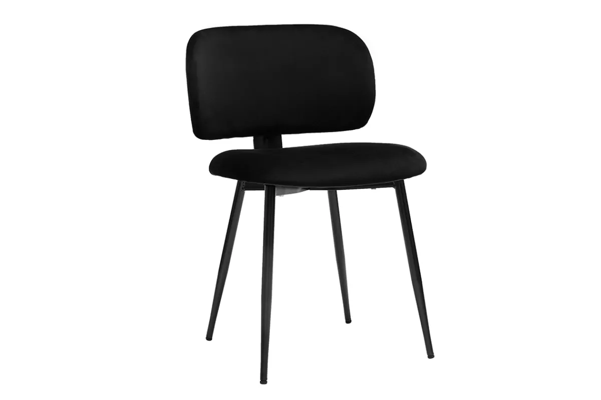 Miliboo Stühle aus schwarzem Samtstoff und Metall (2er-Set) ATRIUM* Design-stühle