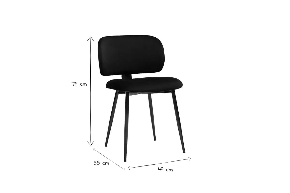 Miliboo Stühle aus schwarzem Samtstoff und Metall (2er-Set) ATRIUM* Design-stühle