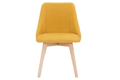 Miliboo Stühle aus senfgelbem Stoff mit Samteffekt und massivem Buchenholz (2er-Set) HIGGINS* Design-stühle
