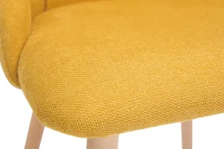 Miliboo Stühle aus senfgelbem Stoff mit Samteffekt und massivem Buchenholz (2er-Set) HIGGINS* Design-stühle